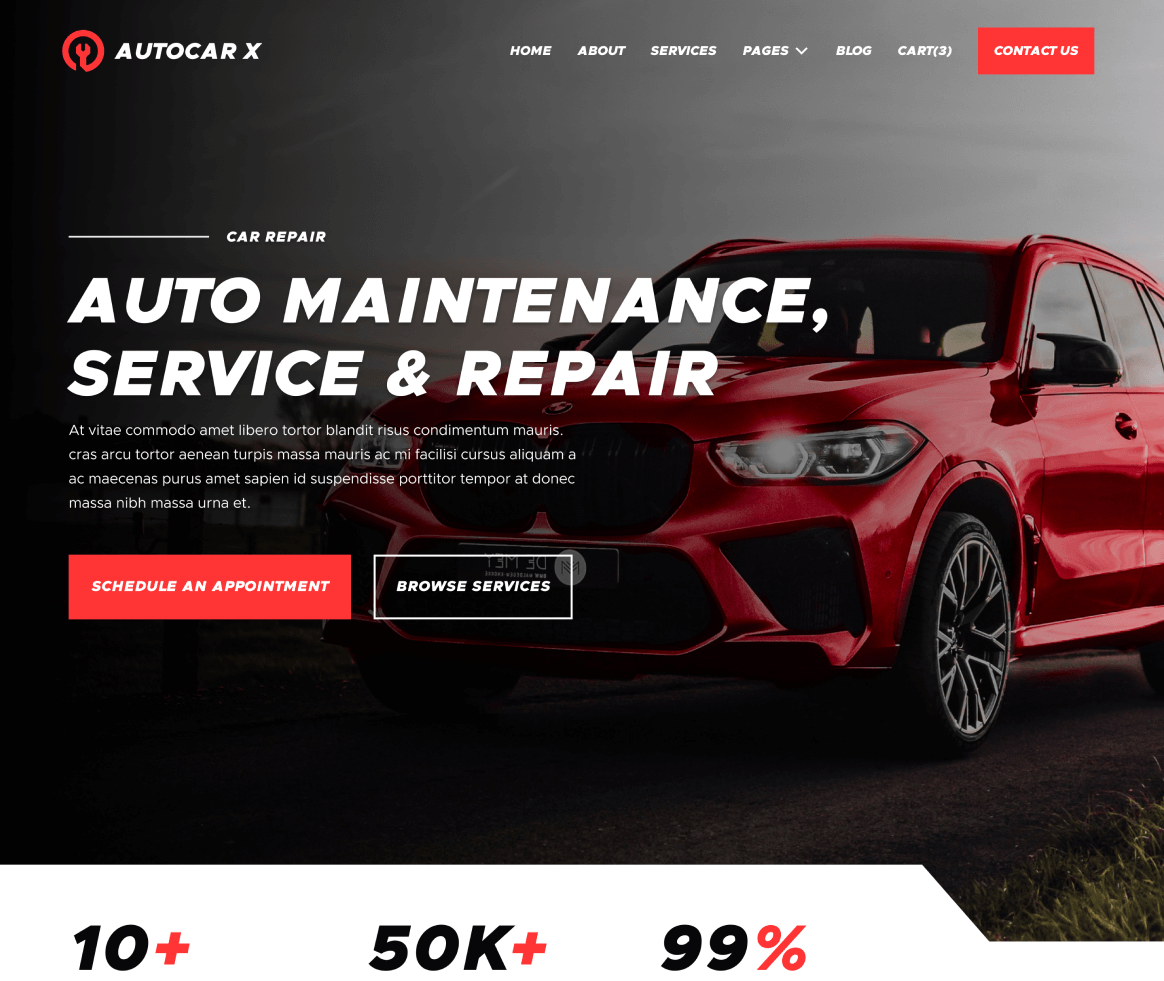 Autocar - Home page - Automotive Webflow Template